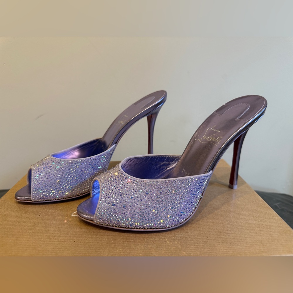 Christian Louboutin Lilac Crystal Heels Me Dolly, 39.5